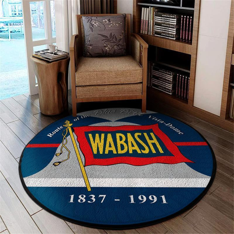 Railspirit Wab Living Room Round Mat Wabash Railroad Wab Circle Rug
