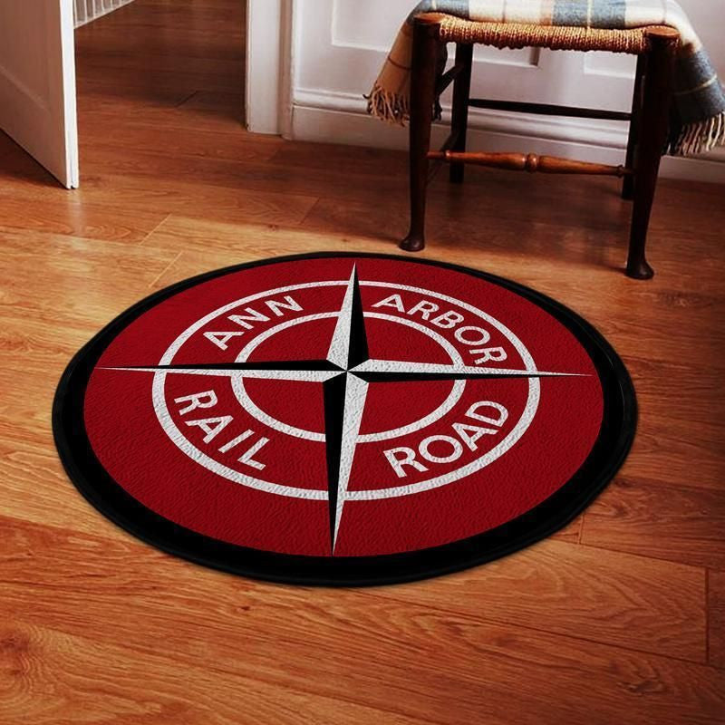 Railspirit Aarr Living Room Round Mat Ann Arbor Railroad Circle Rug