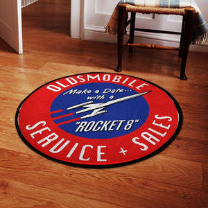 Railspirit Oldsmobile Rocket 8 Service And Sales Round Living Room Round Mat Circle Rug