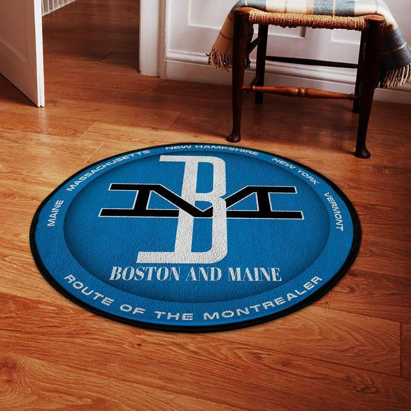 Railspirit Bostonmaine Round Mat Bm Boston & Maine Railroad Round Floor Mat Room Rugs Carpet Outdoor Rug Washable Rugs Style 2