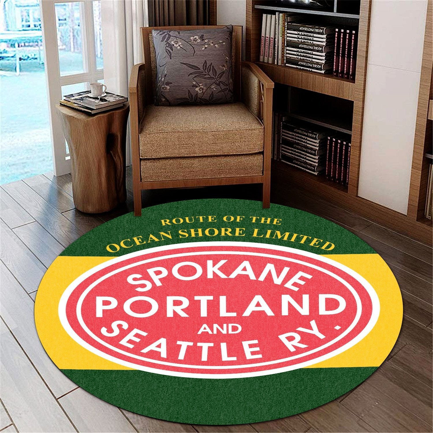 Railspirit Sps Spokane Portland And Seattle Railroad Round Mat Round Floor Mat Room Rugs Carpet Outdoor Rug Washable Rugs