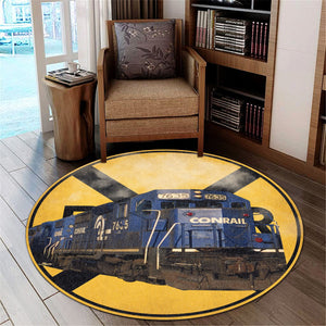 Railspirit Conrail Railroad Crossing Round Mat Round Floor Mat Room Rugs Carpet Outdoor Rug Washable Rugs