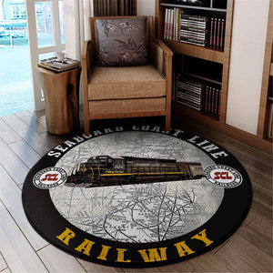 Railspirit Scl Seaboard Coast Line Railroad Round Mat Round Floor Mat Room Rugs Carpet Outdoor Rug Washable Rugs