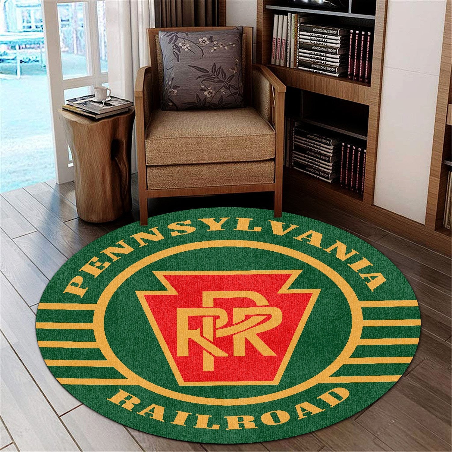 Railspirit Pennsylvania Railroad Round Mat Round Floor Mat Room Rugs Carpet Outdoor Rug Washable Rugs