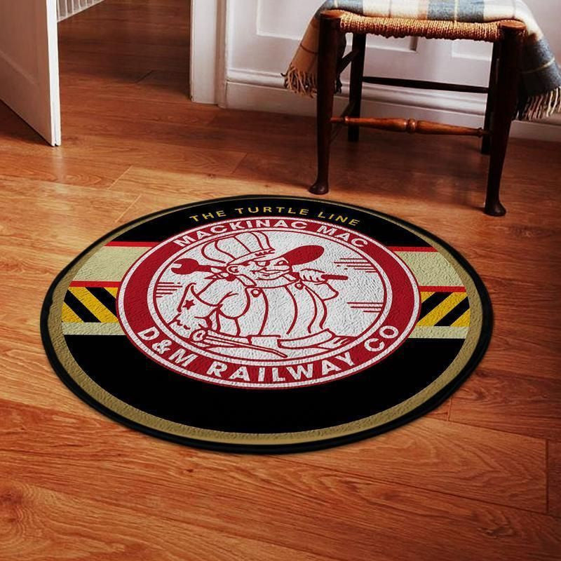 Railspirit Detroit Living Room Round Mat Detroit & Mackinac Railroad Circle Rug