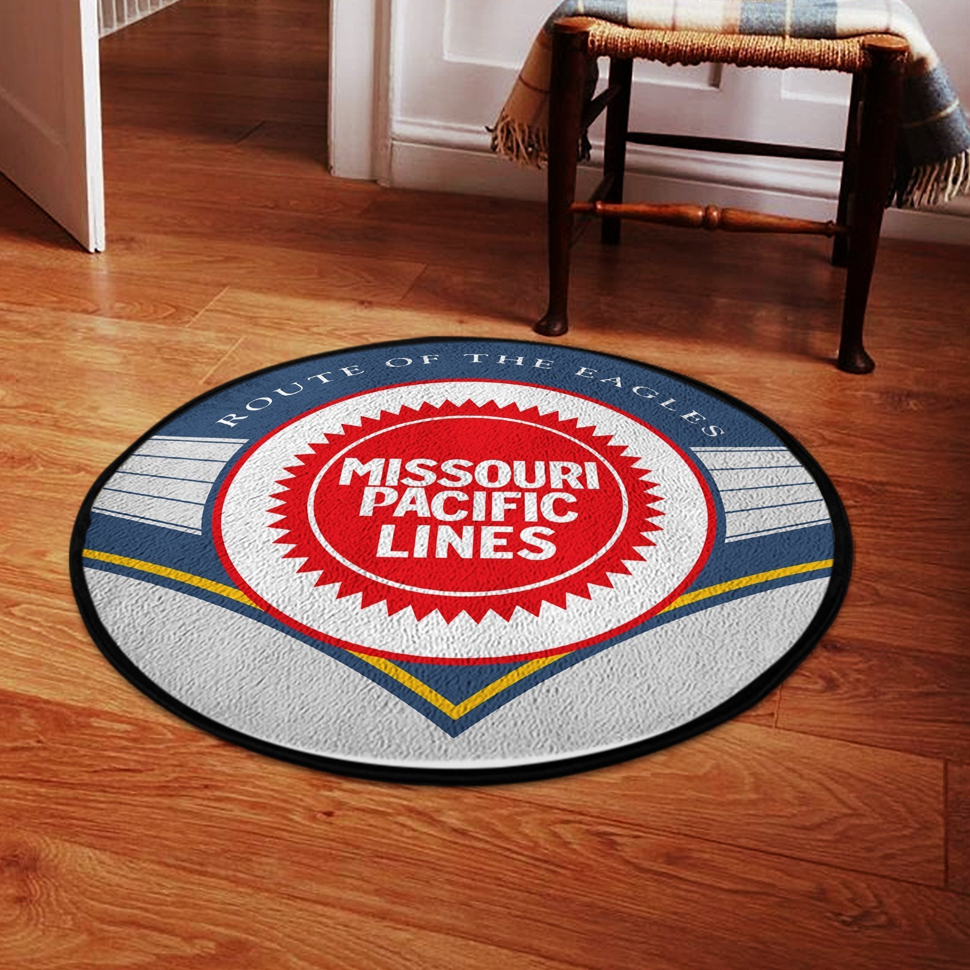 Railspirit Missouri Pacific Railroad Round Mat Round Floor Mat Room Rugs Carpet Outdoor Rug Washable Rugs