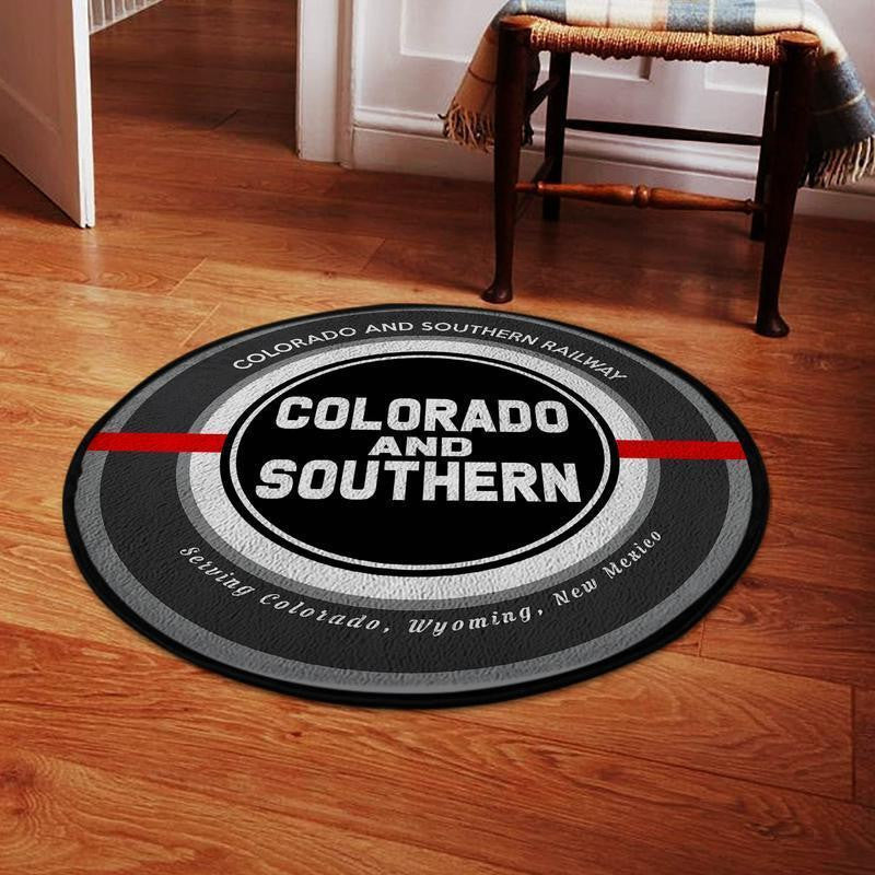 Railspirit Csrr Living Room Round Mat Cs Colorado And Southern Railway Circle Rug