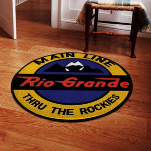 Railspirit Denverrio Living Room Round Mat Denver And Rio Grande Western Railroad Circle Rug