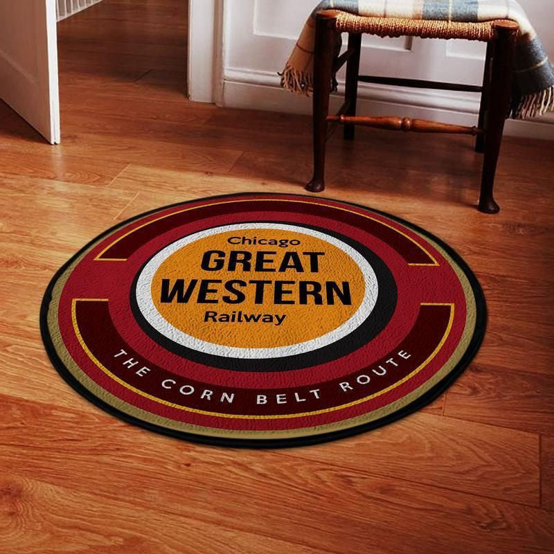 Railspirit Chicago Living Room Round Mat Chicago Great Western Railroad Circle Rug