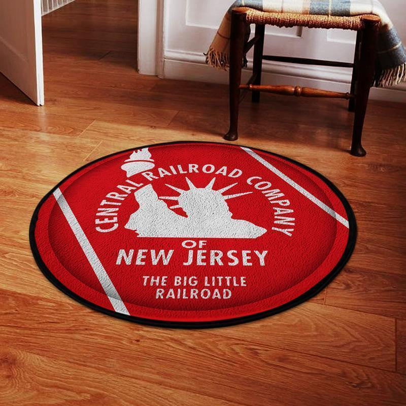 Railspirit Cnj Round Mat Central Railroad Of New Jersey Railroad Round Floor Mat Room Rugs Carpet Outdoor Rug Washable Rugs