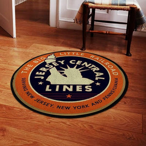 Railspirit Jcrr Living Room Round Mat Jersey Central Railroad Circle Rug