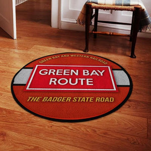 Railspirit Gbrr Living Room Round Mat Gbw Green Bay And Western Railroad Circle Rug