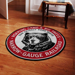 Railspirit Grizzly Round Mat Roaring Camp And Big Trees Narrowround Floor Mat Room Rugs Carpetgauge Railroad The Grizzly Bear Route Round Floor Mat Room Rugs Carpet Outdoor Rug Washable Rugs