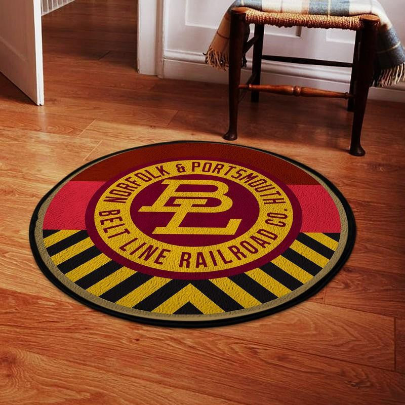 Railspirit Npbrr Living Room Round Mat Norfolk & Portsmouth Beltline Railroad Circle Rug