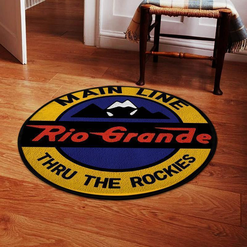 Railspirit Denverrio Round Mat Denver And Rio Grande Western Railroad 04389 Living Room Rugs, Bedroom Rugs, Kitchen Rugs