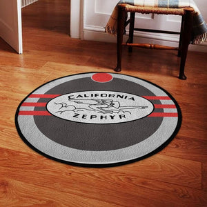 Railspirit Czrr Living Room Round Mat California Zephyr Railroad Circle Rug
