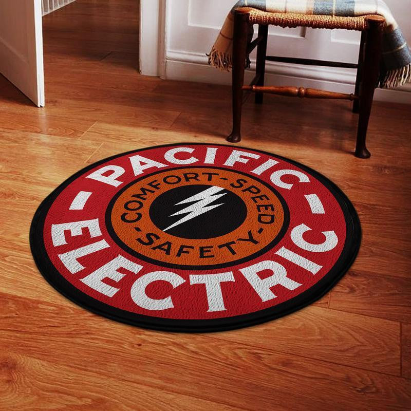 Railspirit Perr Living Room Round Mat Pacific Electric Railroad Circle Rug