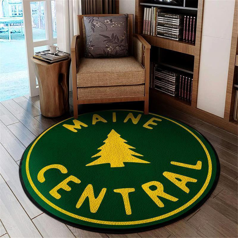 Railspirit Mainecentral Round Mat Maine Central Railroad Round Floor Mat Room Rugs Carpet Outdoor Rug Washable Rugs