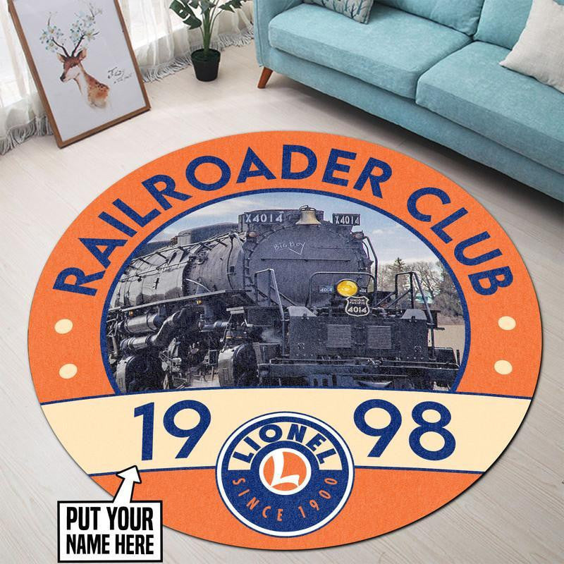 Railspirit Personalized Up Union Pacific Railroader Club Round Mat Round Floor Mat Room Rugs Carpet Outdoor Rug Washable Rugs