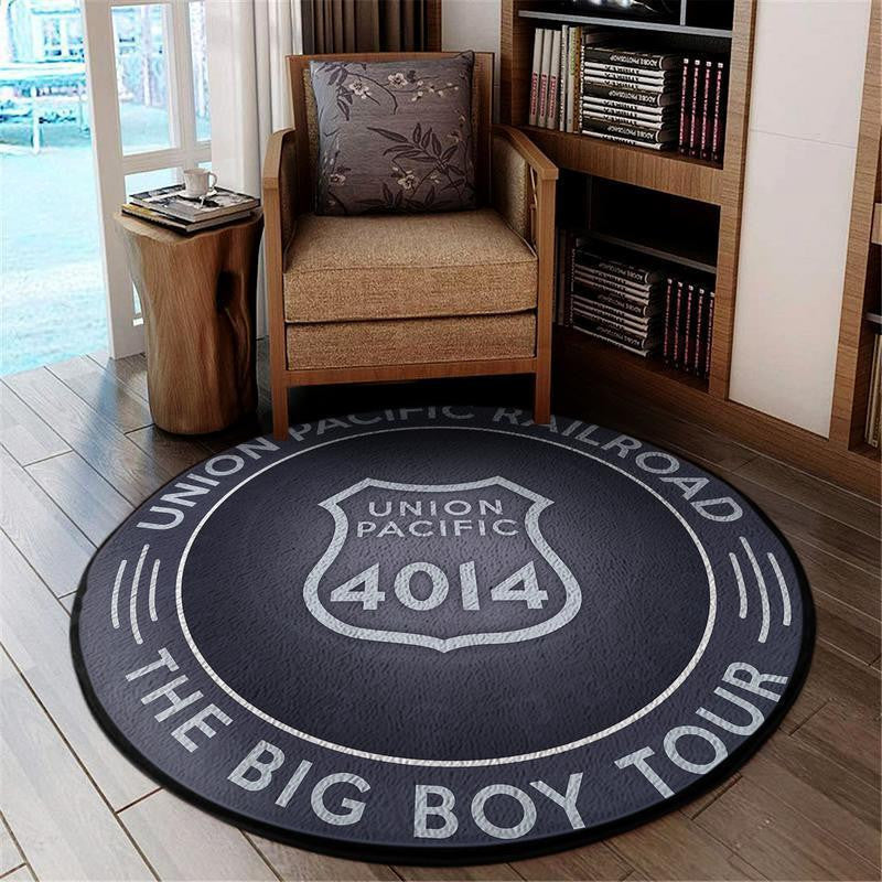 Railspirit Union Pacific Living Room Round Mat Big Boy 4 Circle Rug