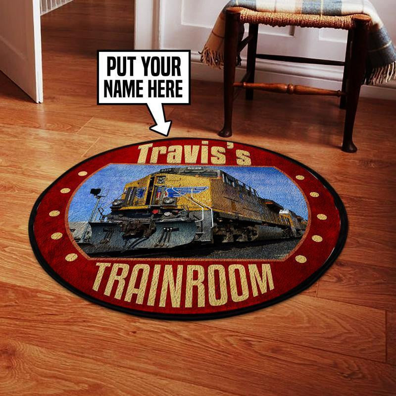 Railspirit Personalized Up Union Pacific Railroad Round Mat Round Floor Mat Room Rugs Carpet Outdoor Rug Washable Rugs