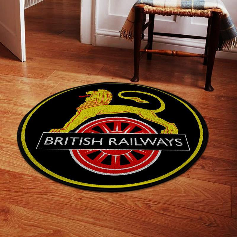 Railspirit British Railways Reproduction Railroad Living Room Round Mat Circle Rug