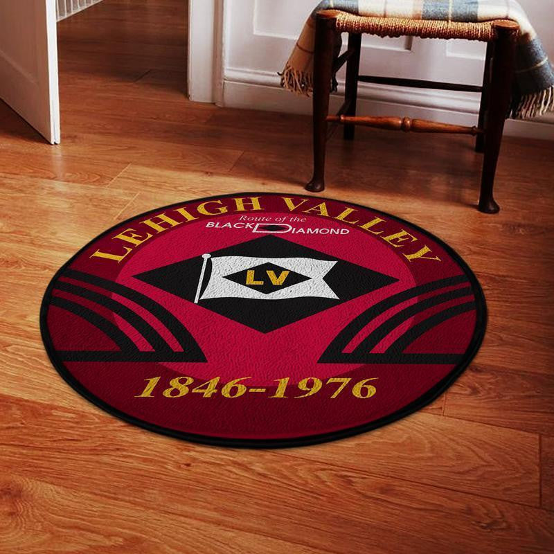 Railspirit Lehigh Living Room Round Mat Lehigh Valley Railroad Circle Rug