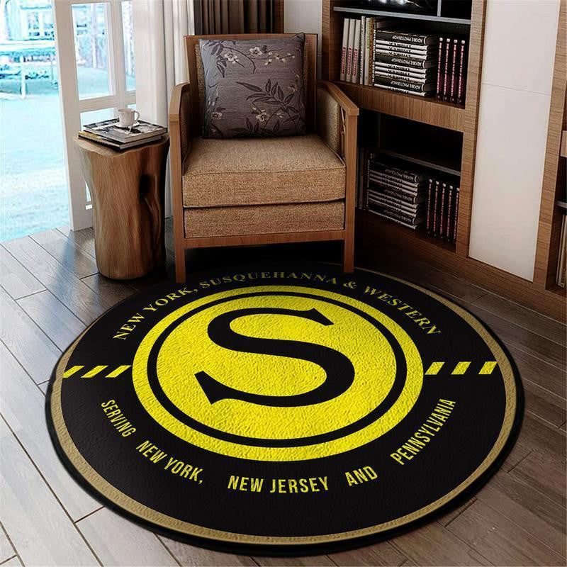 Railspirit Susquehanna Living Room Round Mat Susquehanna Railroad Circle Rug