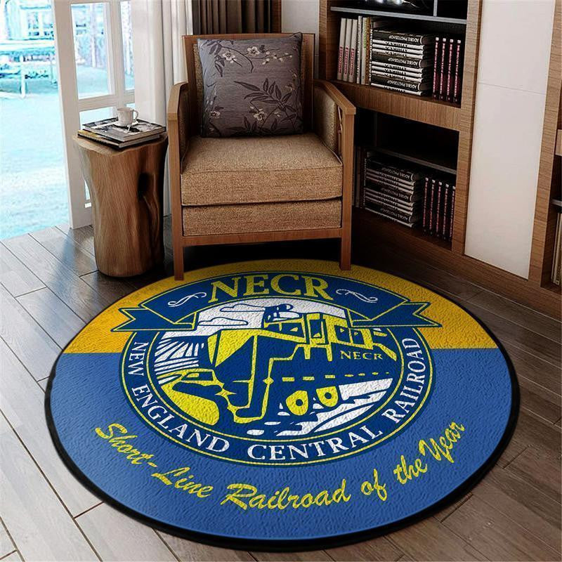 Railspirit Necrr Round Mat New England Central Railroad Round Floor Mat Room Rugs Carpet Outdoor Rug Washable Rugs
