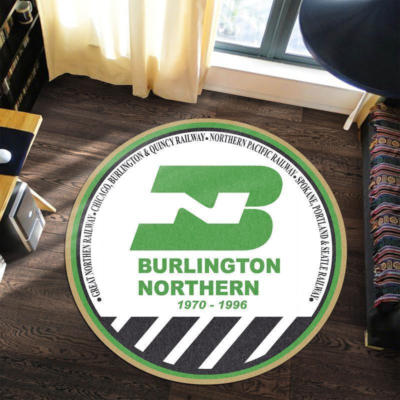 Railspirit Burlington Northern Railroad Round Mat Round Floor Mat Room Rugs Carpet Outdoor Rug Washable Rugs