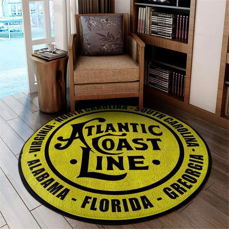 Railspirit Acl Round Mat Acl Atlantic Coast Line Railroad Round Floor Mat Room Rugs Carpet Outdoor Rug Washable Rugs