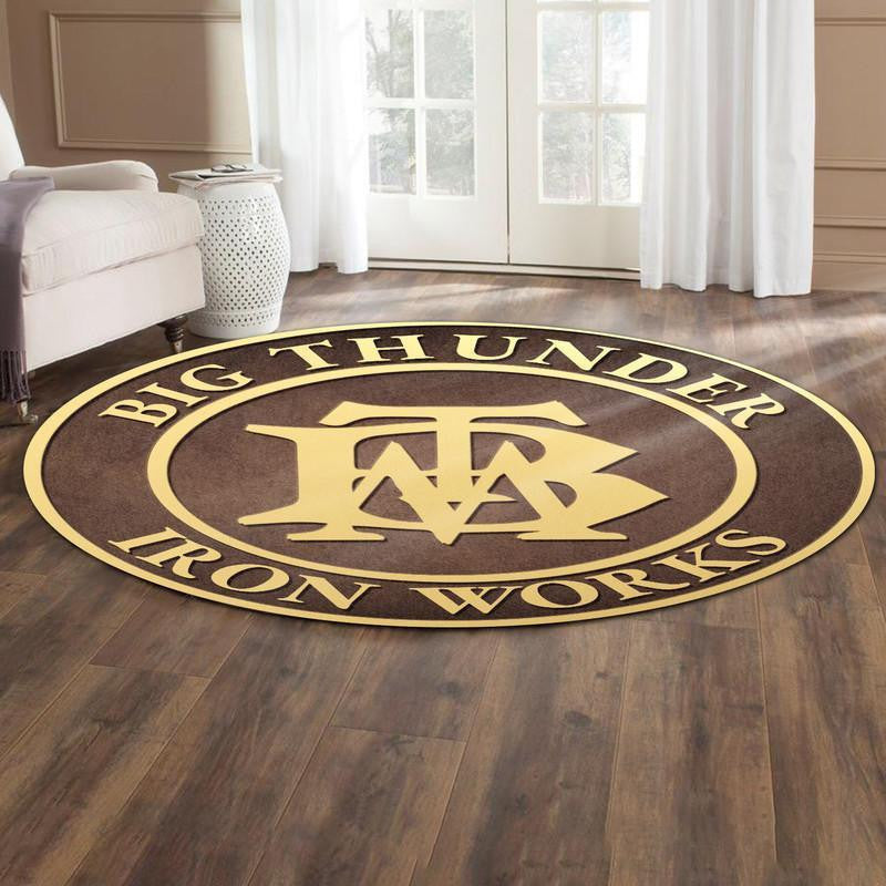 Railspirit Big Thunder Mountain Iron Works Living Room Round Mat Circle Rug