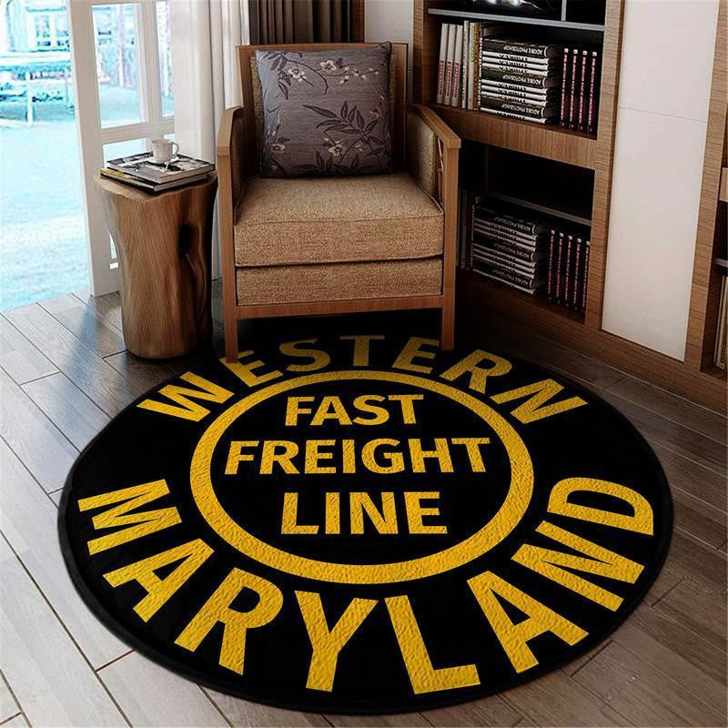 Railspirit Wmaryland Living Room Round Mat Western Maryland Railroad Circle Rug