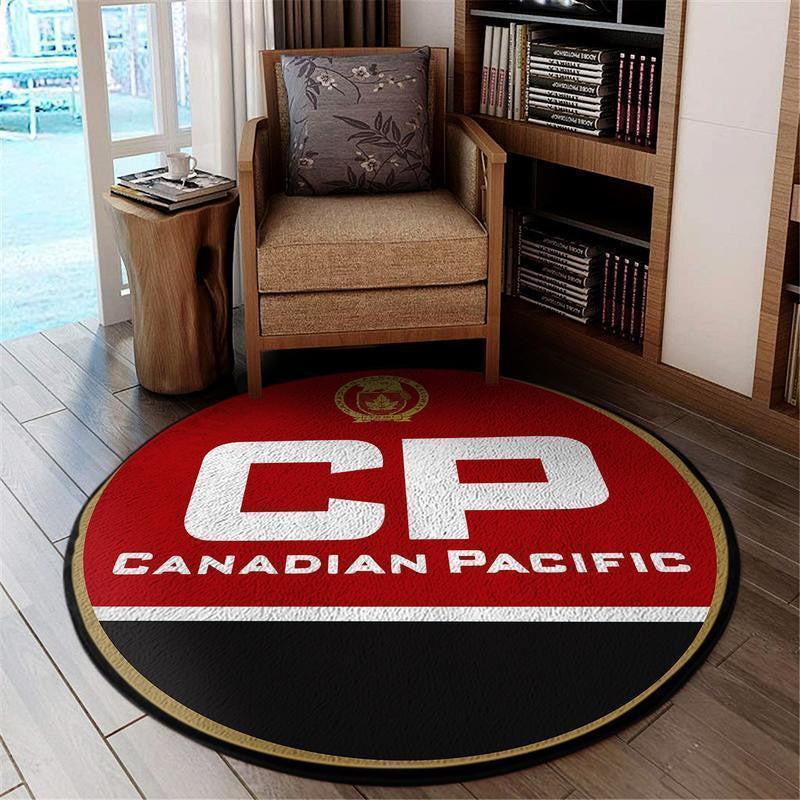 Railspirit Cprr Round Mat Canadian Pacific Railway Round Floor Mat Room Rugs Carpet Outdoor Rug Washable Rugs