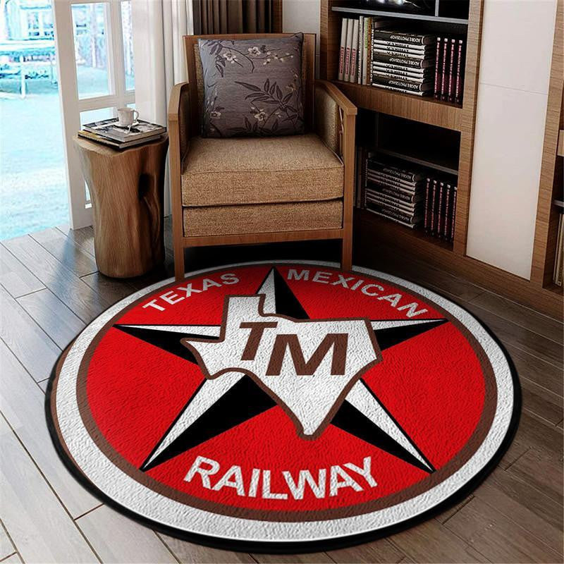 Railspirit The Texas Mexican Railway Round Mat Round Floor Mat Room Rugs Carpet Outdoor Rug Washable Rugs