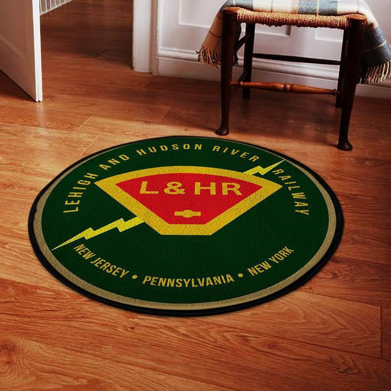 Railspirit Lehigh Living Room Round Mat Lehigh & Hudson River Railway Circle Rug