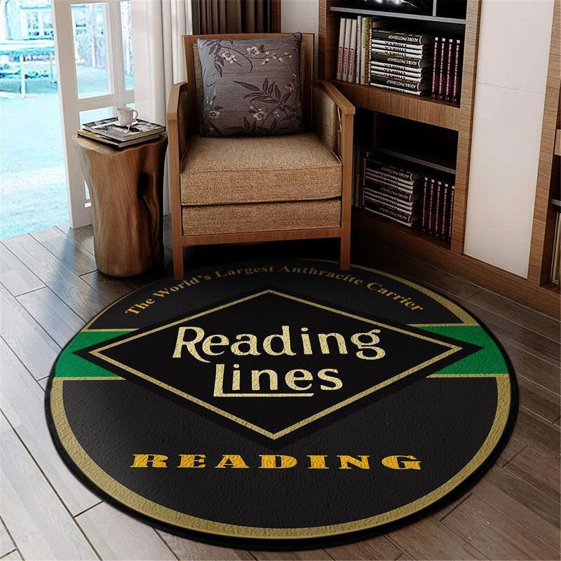 Railspirit Reading Round Mat Reading Railroad Round Floor Mat Room Rugs Carpet Outdoor Rug Washable Rugs