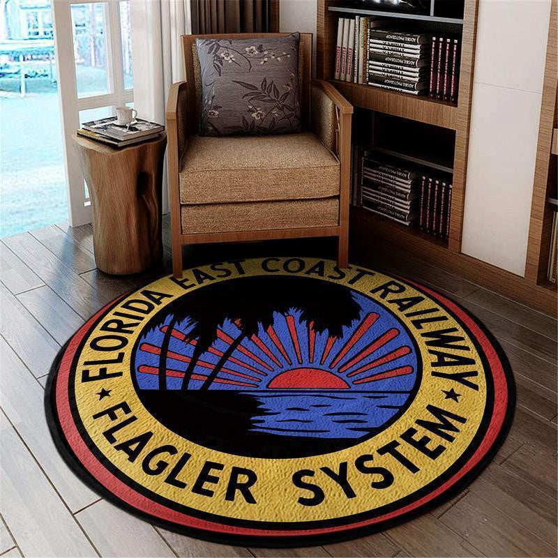 Railspirit Fecr Round Mat Florida East Coast Railway Round Floor Mat Room Rugs Carpet Outdoor Rug Washable Rugs