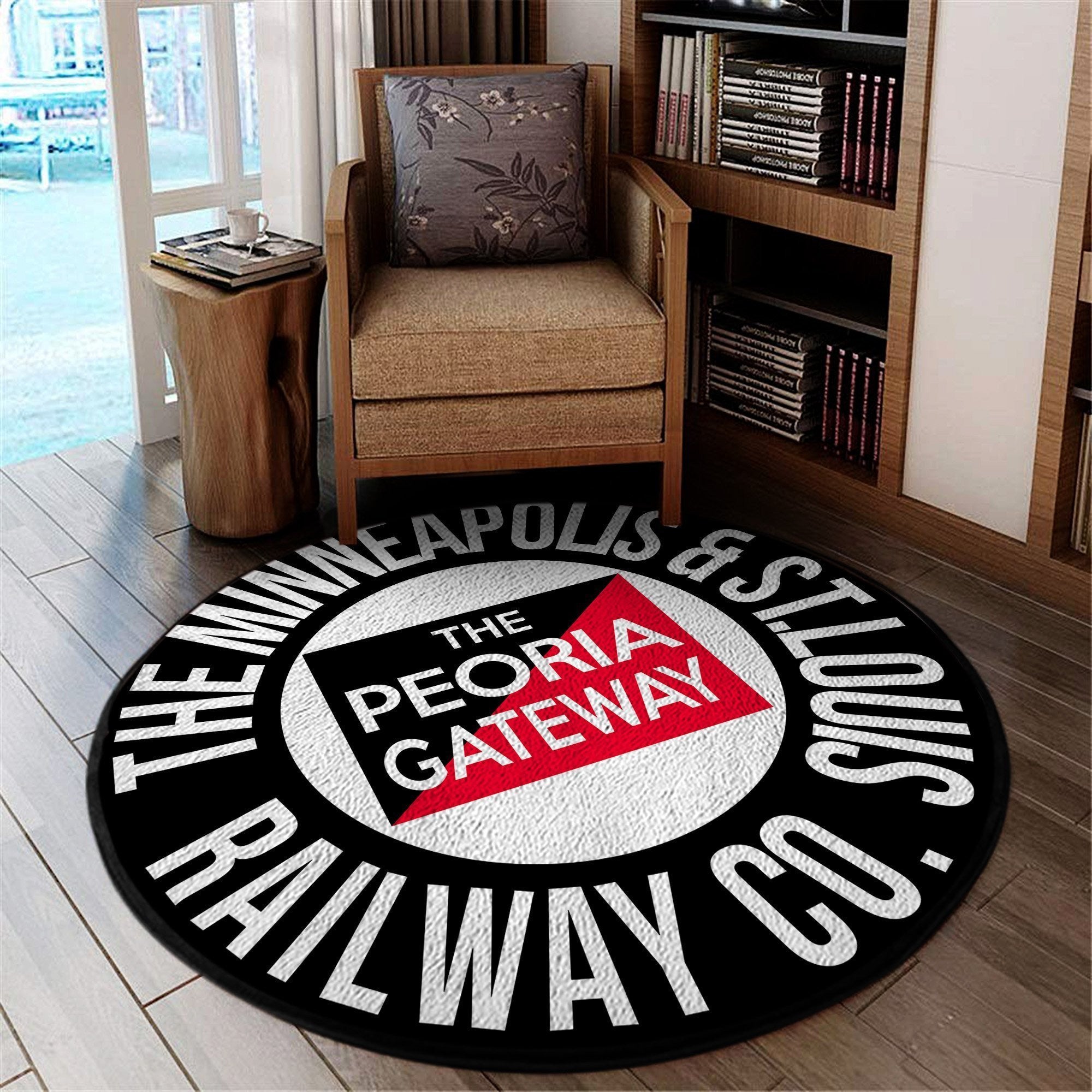 Railspirit Minneapolis Round Mat Minneapolis And St. Louis Railway Round Floor Mat Room Rugs Carpet Outdoor Rug Washable Rugs