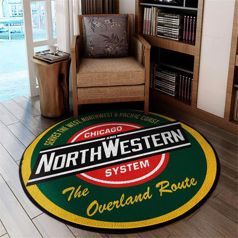 Railspirit Chicago Living Room Round Mat Chicago Northwestern Circle Rug