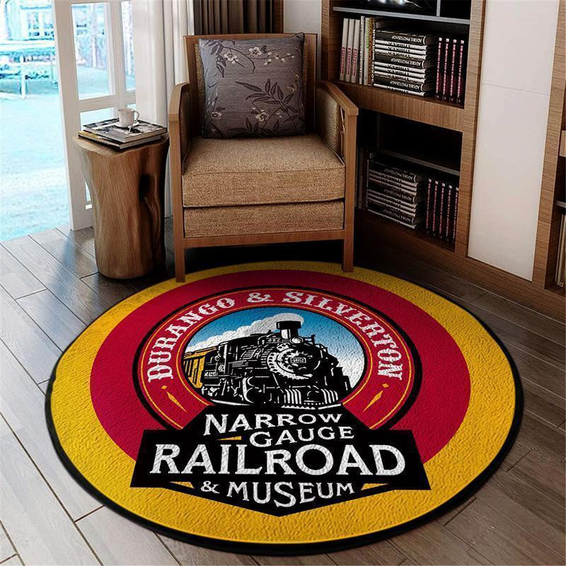 Railspirit Durango Round Mat Durango And Silverton Narrow Gauge Railroad Round Floor Mat Room Rugs Carpet Outdoor Rug Washable Rugs