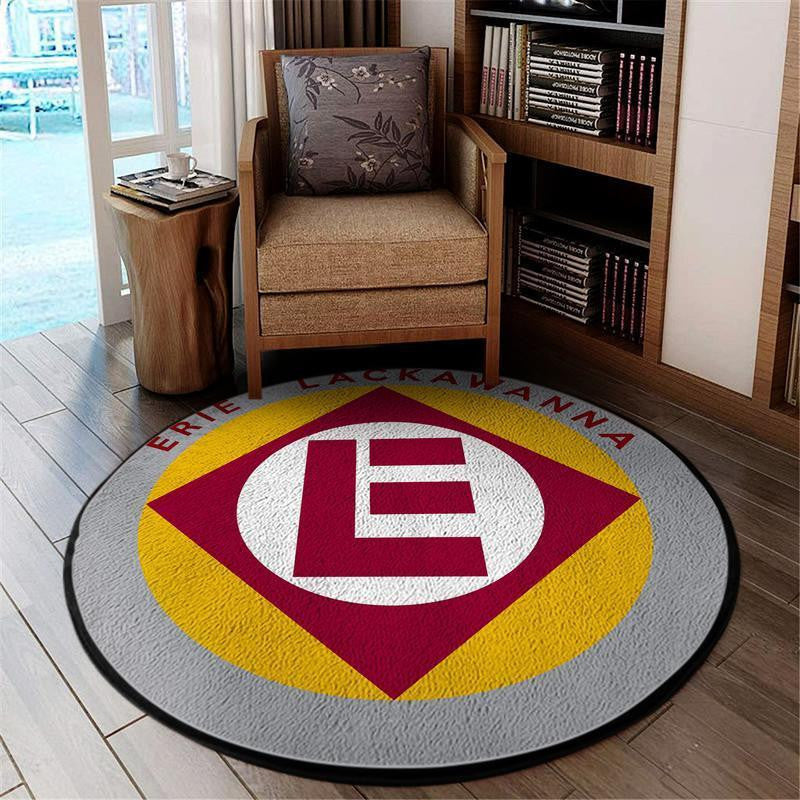 Railspirit Erie Living Room Round Mat El Erie Lackawanna Railroad Circle Rug