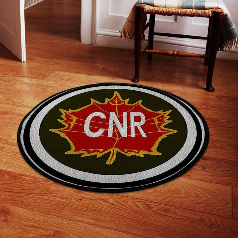 Railspirit Vintage Style " Cnr Canadian National Railway " Railroad Living Room Round Mat Circle Rug