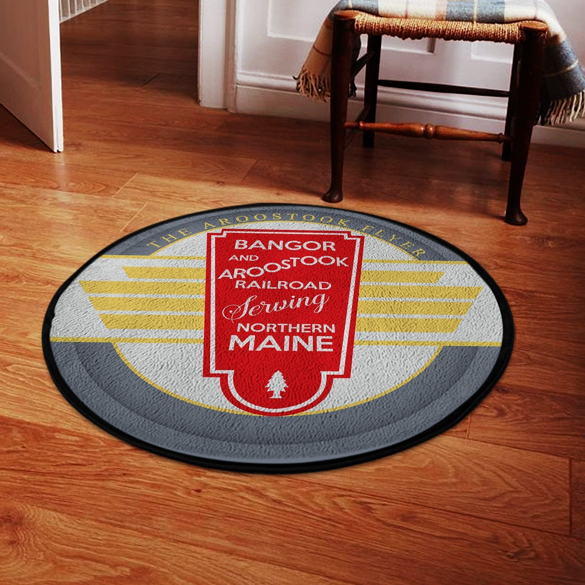 Railspirit Bar Bangor Round Mat Bangor And Aroostook Railroad Round Floor Mat Room Rugs Carpet Outdoor Rug Washable Rugs