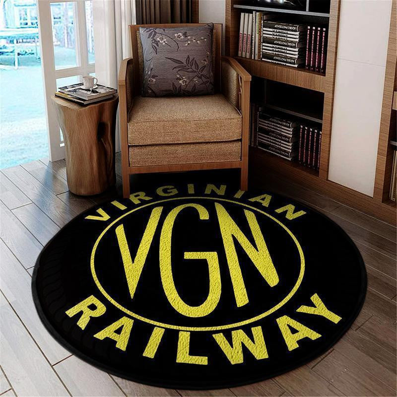 Railspirit Virginian Round Mat Virginian Railway Round Floor Mat Room Rugs Carpet Outdoor Rug Washable Rugs