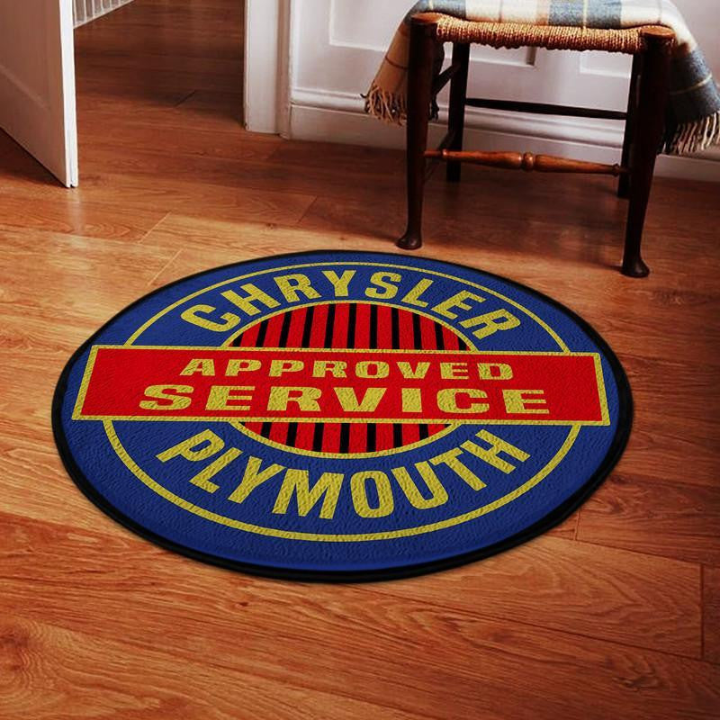 Railspirit Chrysler Plymouth Approved Car Service Living Room Round Mat Circle Rug