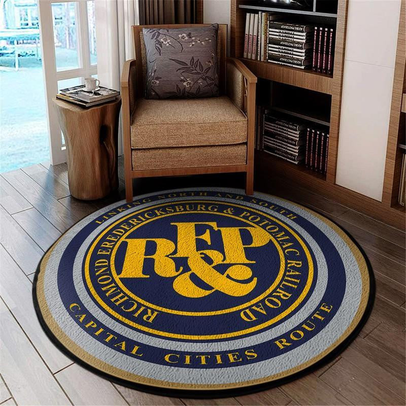Railspirit Rfpr Round Mat Richmond Fredericksburg And Potomac Railroad Round Floor Mat Room Rugs Carpet Outdoor Rug Washable Rugs