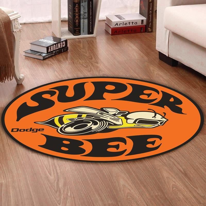 Railspirit Dodge Living Room Round Mat Dodge Charger Super Bee Circle Rug
