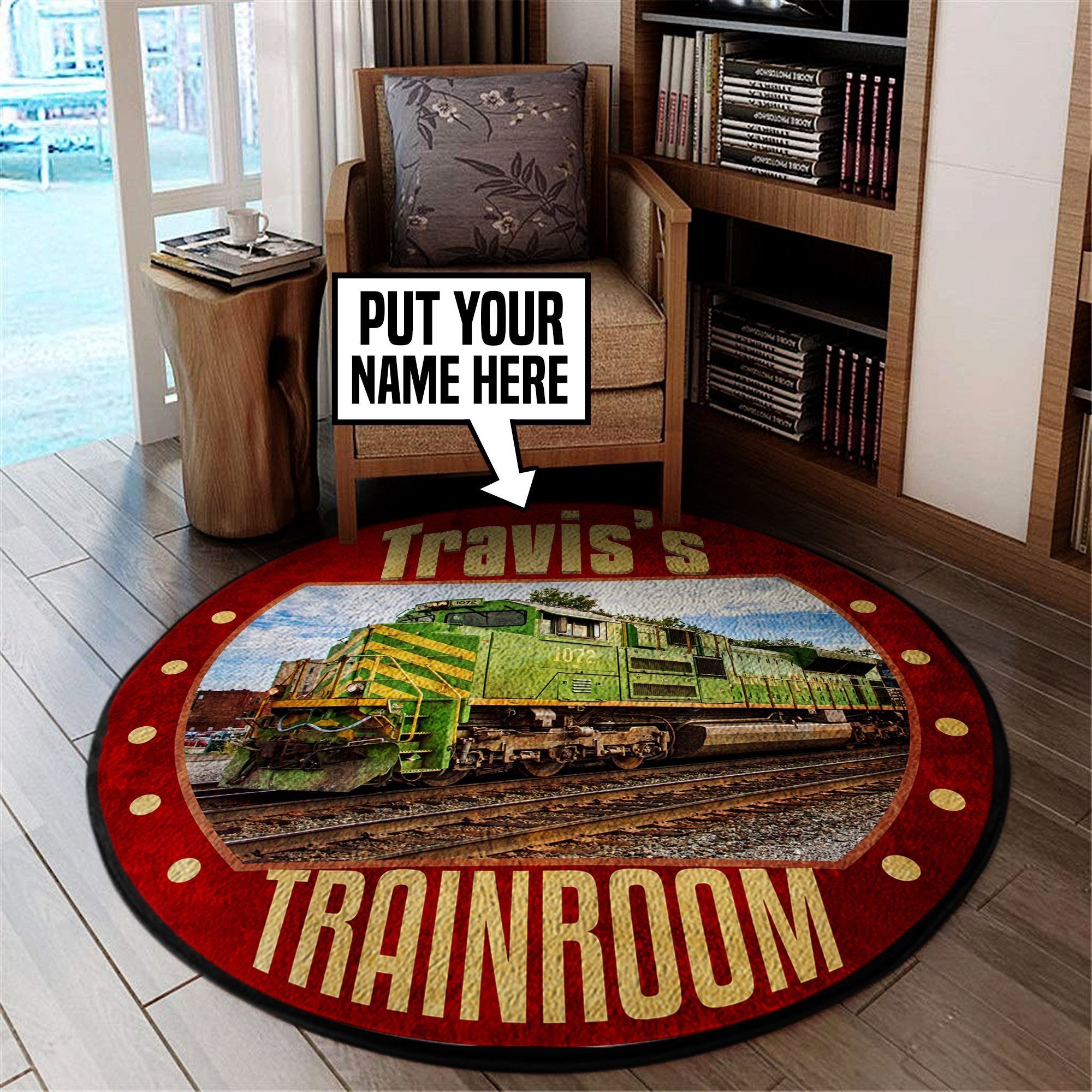 Railspirit Personalized Itc Illinois Terminal Railroad Round Mat Round Floor Mat Room Rugs Carpet Outdoor Rug Washable Rugs