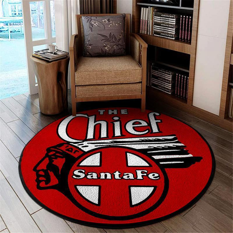Railspirit Santafe Living Room Round Mat The Chief Santa Fe Railroad Circle Rug